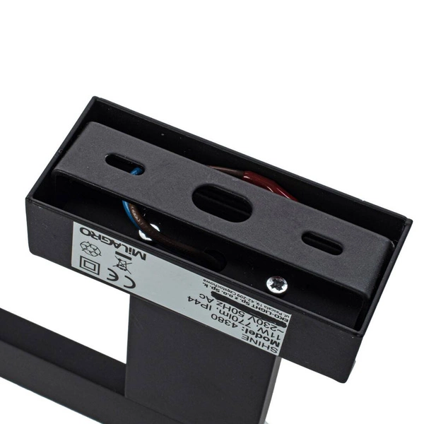 Kinkiet LED 11W nad lustro łazienka SHINE prawy 45cm | czarny