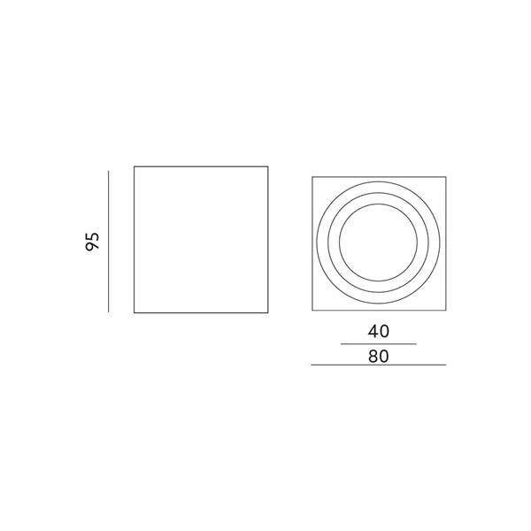 Spot do łazienki AQUARIUS SQUARE CZARNA IP44