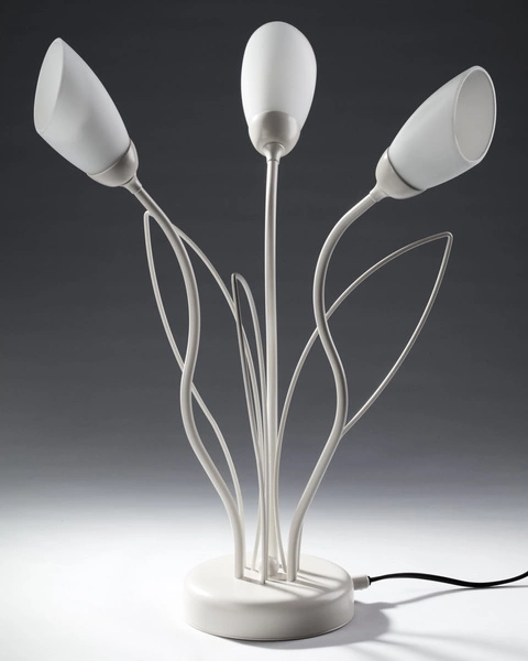 Klasyczna Lampa biurkowa GLORIOSA wys. 46cm 3xG9 14W IP20 | piaskowo-szary