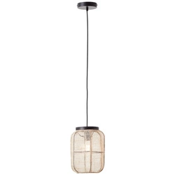 Lampa wisząca Brilliant Tanah 1x52W E27 Czarny Metal/Tekstylia/Drewno