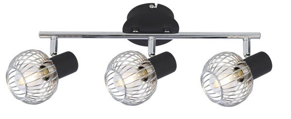 Nowoczesna lampa sufitowa OSLO listwa 93-61850 3xE14 czarny/chrom