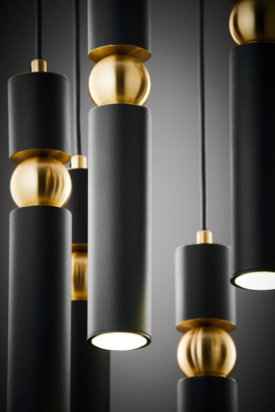 Nowoczesna Lampa wisząca ALAS wys. 35-136cm 7xG10 14W IP20 | Złoty