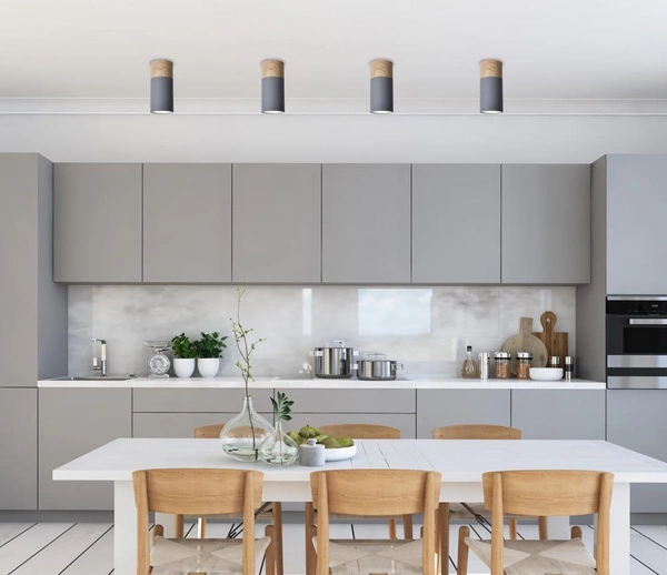 Lampa sufitowa TUBA 2284279, szara + drewno, 1x15W GU10