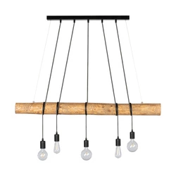 Trabo Long Lampa Wisząca 5xE27 Max.60W Sosna Bejcowana/Czarny 69304504