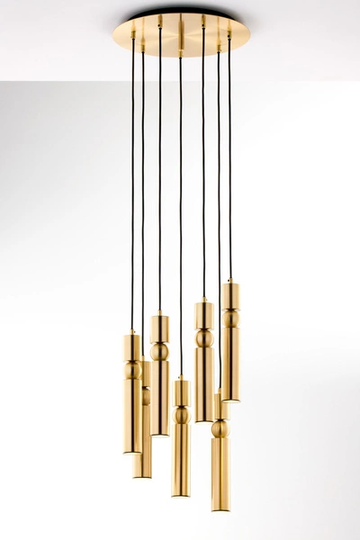 Nowoczesna Lampa wisząca ALAS wys. 35-136cm 7xG10 14W IP20 | Złoty