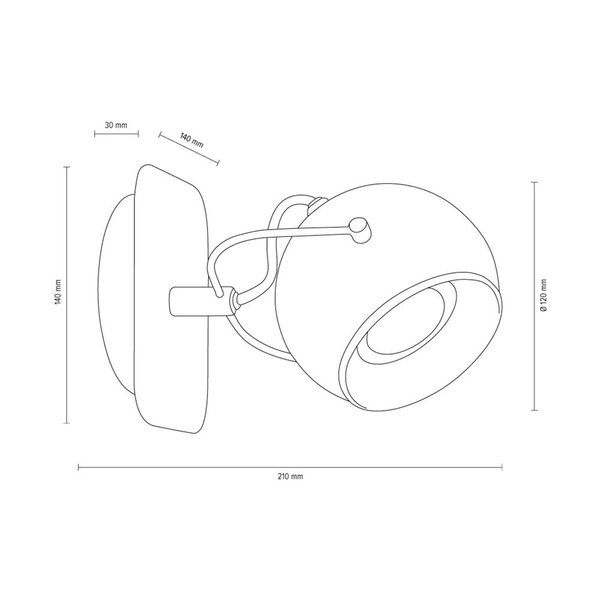 Betonowy kinkiet kulkowy w zestawie 1xLED GU10 5W Szary Beton/Satynowy Metal 5131136