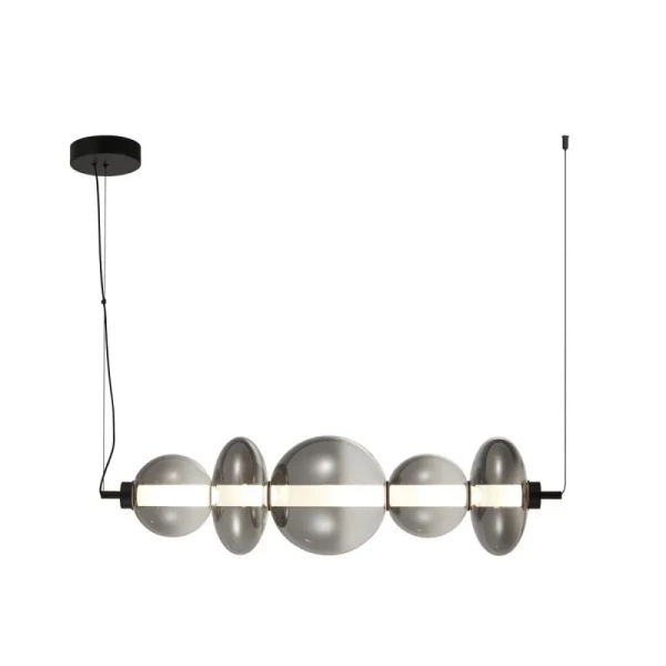 Lampa wisząca Sonte dł. 75cm 40W LED barwa ciepła 3000K | czarny/dymiony