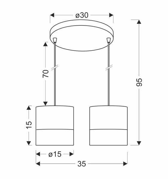 Lampa wisząca BLANCO, 32-17567, biały/orzech, 2x40W E27