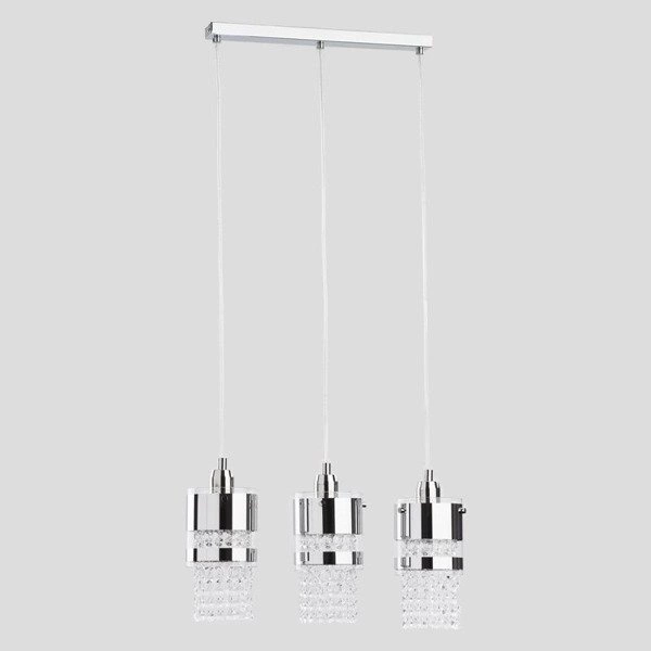 Lampa wisząca listwa z kryształkami BRUNO chrom szer. 40cm