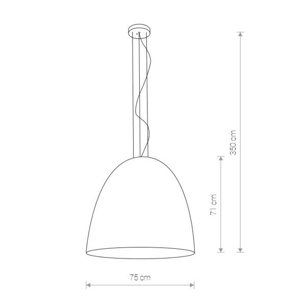 Lampa wisząca tuba nad stół EGG XL biały/złoty śr. 75cm 9025