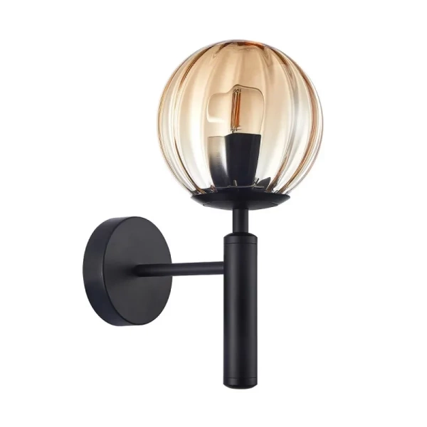 Lampa ścienna RAVENA wys. 31cm E27 | czarny