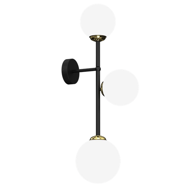 Kinkiet POP, MLP7844, czarny/złoty/biały, 3x40W E14