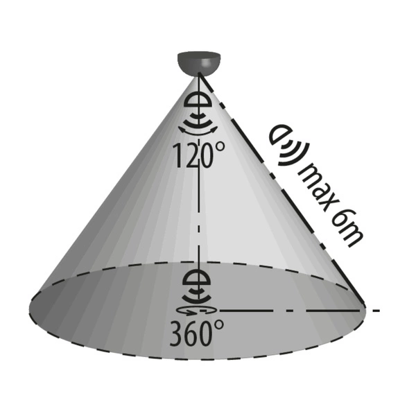Plafon sufitowy LED MANA ROUND 20W IP20 IK10 czujnik ruchu PIR | biały
