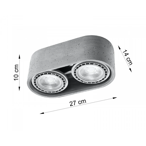 Betonowy plafon BASIC 2 SL.0882 szary 2xgu10/ES111