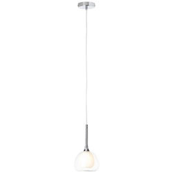 Lampa wisząca Brilliant Hadan 1x40W E14 Chrom/Biały Metal/Szkło
