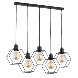Lampa wisząca ALFA KOMBI CZARNA 5xE27 75cm | 63175