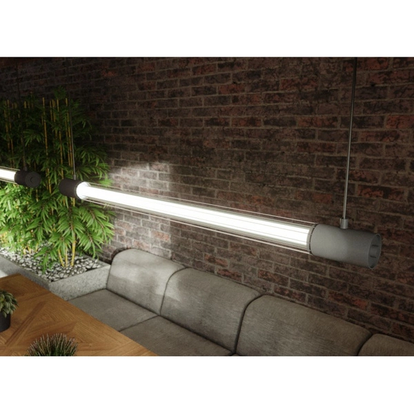 Lampa wisząca VALO TH.008CZ, czarna, 1x14W T8 LED, barwa ciepła 3000K