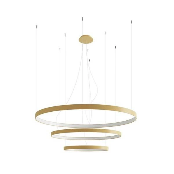 Nowoczesna lampa wisząca RIO 3, złota, 150W LED, barwa ciepła 3000K, TH.173
