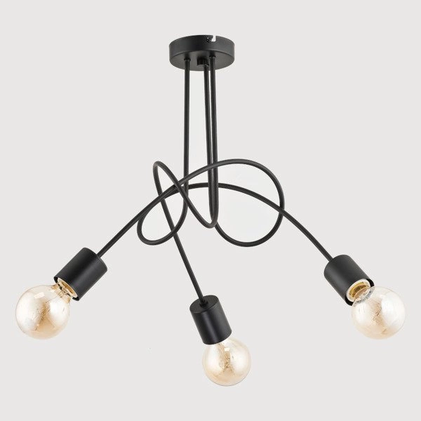 Lampa sufitowa ALFA TANGO CZARNA 3xE27 48cm | 23173