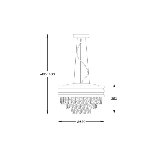 P0525-04A-F4V6 NAICA LAMPA WISZĄCA ZŁOTA/GOLD