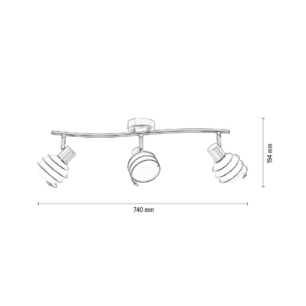 Lampa Sufitowa Daria 3xE14 Max.40W Metal Satynowy/Szkło Białe 2093327
