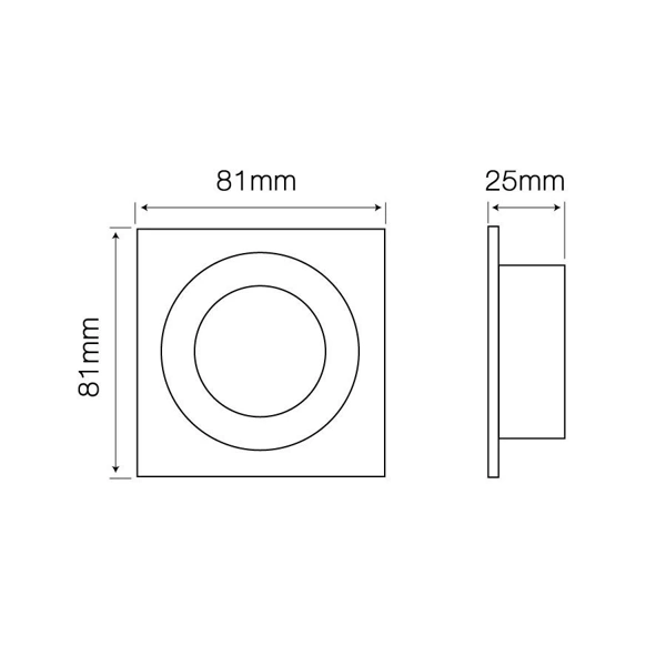 Oczko sufitowe ABAVIA GU10 białe kwadrat do otworu 75mm