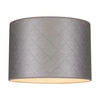 Cylindryczny abażur E27 H35 Srebrny Tkanina Syntetyczna A0949