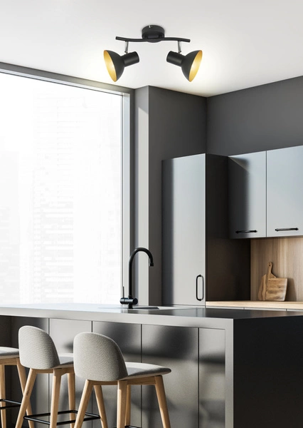 Lampa sufitowa DISO listwa 92-63427 czarny/złoty 2xE27