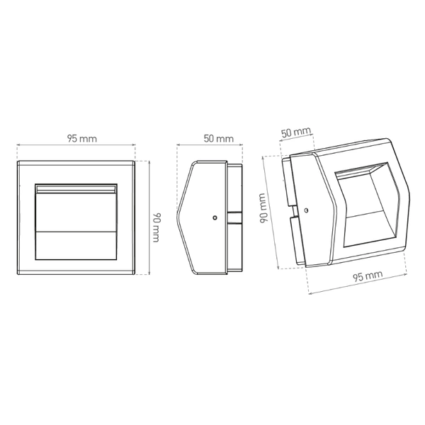 Zewnętrzna lampa ścienna WALL 40 3W 4000K IP54 wpuszczana | szary