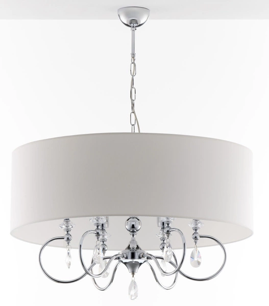 Klasyczna Lampa wisząca ELBA wys. 90cm 6xE27 15W IP20 | chrom połysk