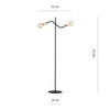 Lampa podłogowa Emibig BOLT LP2 Czarny GOLD 1125/LP2