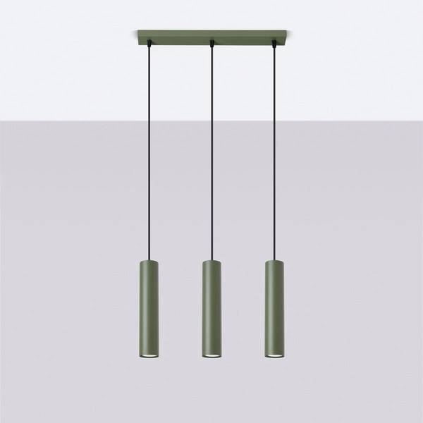Lampa wisząca LAGOS 3L zielona oliwka