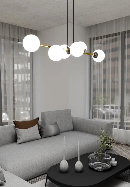 Lampa wisząca Emibig GRAVITY 6 BL OPAL 1241/6