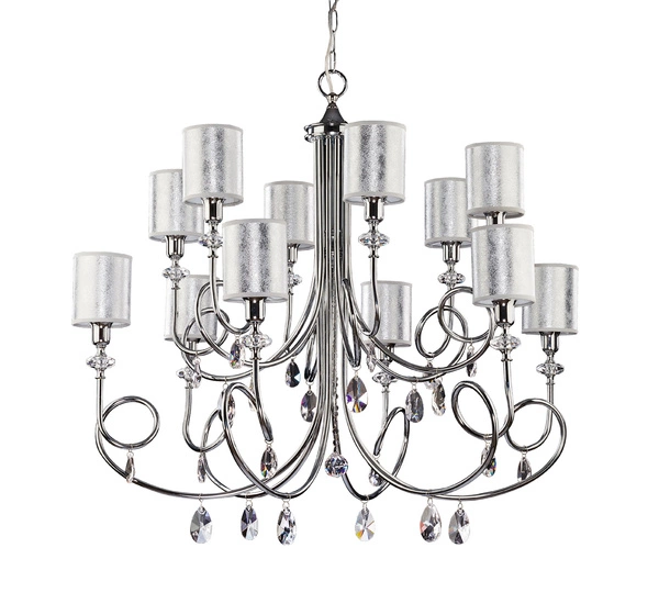 Klasyczny Żyrandol DELFINA wys. 75cm 12xE14 11W IP20 | Chrom