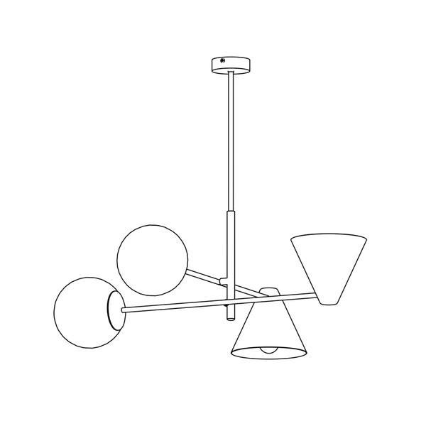 Lampa sufitowa Emibig HERMES 4 Czarny 1347/4