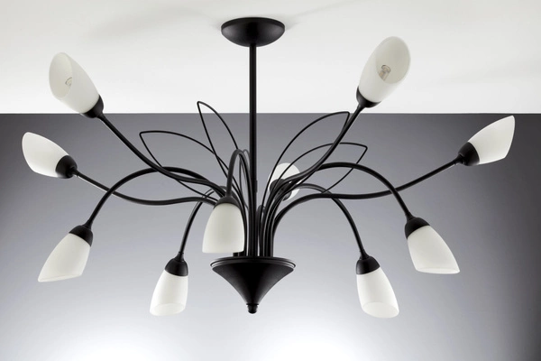 Klasyczny Żyrandol GLORIOSA wys. 50cm 10xG9 14W IP20 | czarny mat