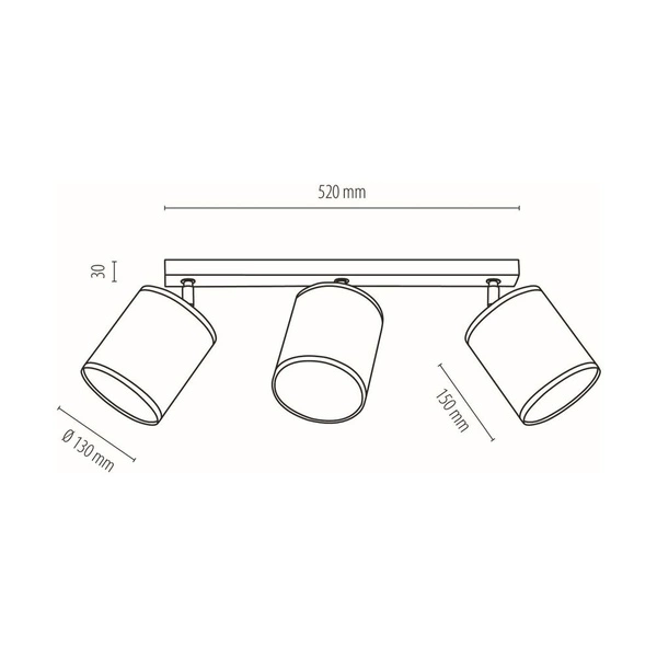 Lampa Sufitowa Espacio 3xE27 Max.25W Dąb Olejowany/Wielobarwna Tapeta 56748374