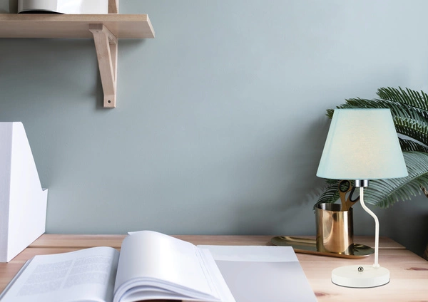 Lampa stołowa YORK LEDEA, 50501099, biały/niebieski, 1x60W E14