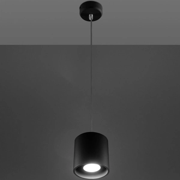 Lampa wisząca Sollux ORBIS 1 aluminium Czarna 12W LED, SL.0051