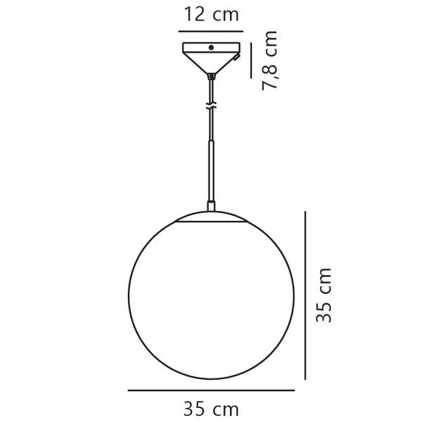 Lampa wisząca GRANT E27 25W Szkło | Mosiądz