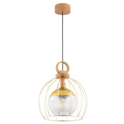 Lampa wisząca ALFA AVATAR DREWNIANA 1xE27 34cm | 61177