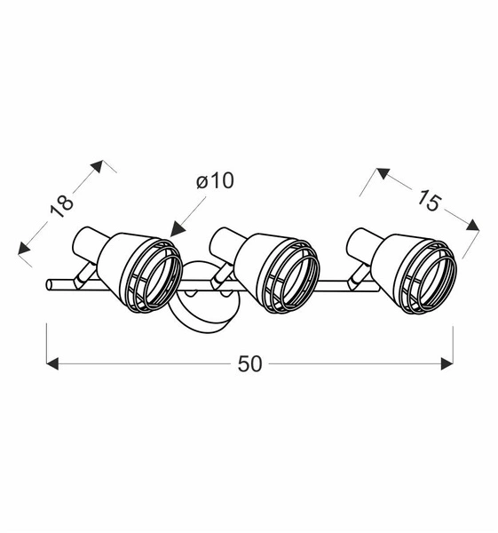 Lampa ścienna/sufitowa NERIA, 93-82572, czarny/miedziany, 3x40W E14