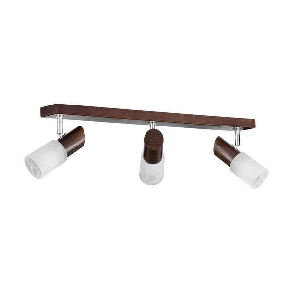 Lampa Sufitowa Birgit 3xE14 Max.40W Drewno Buk Orzech/Szkło Alabastrowe 2222376