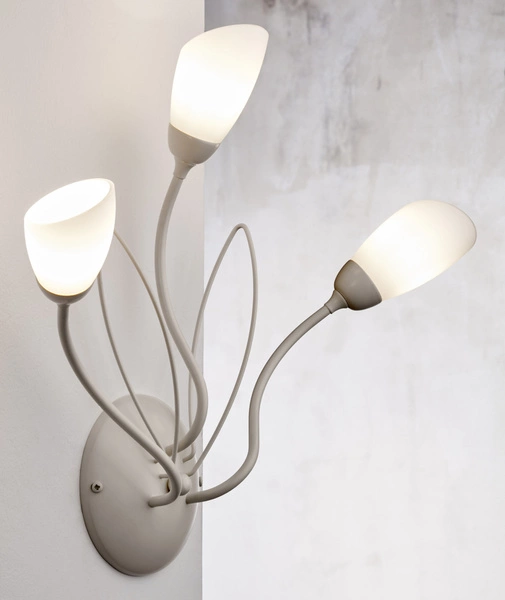 Klasyczny Kinkiet GLORIOSA wys. 44cm 3xG9 14W IP20 | piaskowo-szary