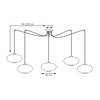 Lampa wisząca Emibig ORIGO 5 BL GRAFIT 1375/5
