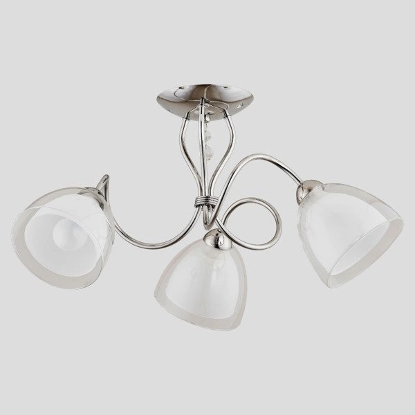 Lampa sufitowa żyrandol nowoczesny ADELINA chrom/biały śr. 53cm