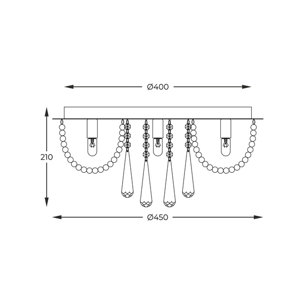 19157M SENSI LAMPA SUFITOWA CHROME