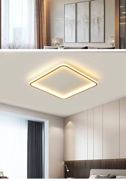 Plafon LED 40W Kwadratowy Złoty CCT 3000K/4000K/6000K 60x60cm Abruzzo Angelo