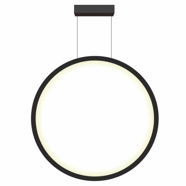 Lampa wisząca MIRROR, duża, czarna, 50W LED, barwa ciepła 3000K, IP44