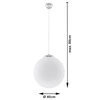 Lampa wisząca Sollux UGO 40 Stal, Szkło, Biały, 60W, SL.0265
